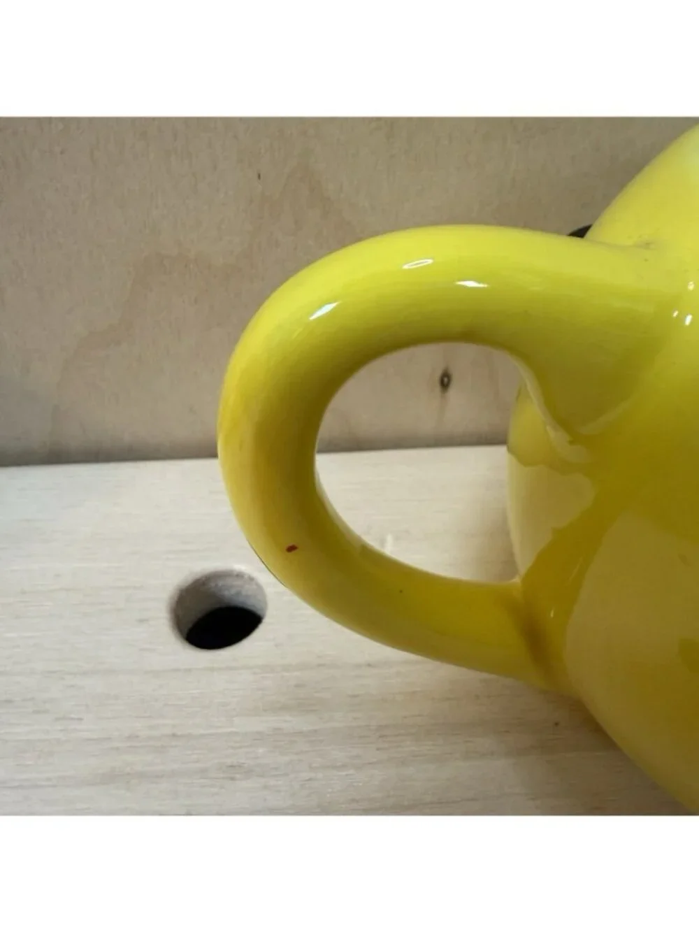 Vintage Pier 1 Yellow Wink Smile Happy Face Coffee Mug Cup Smiley Retro Style